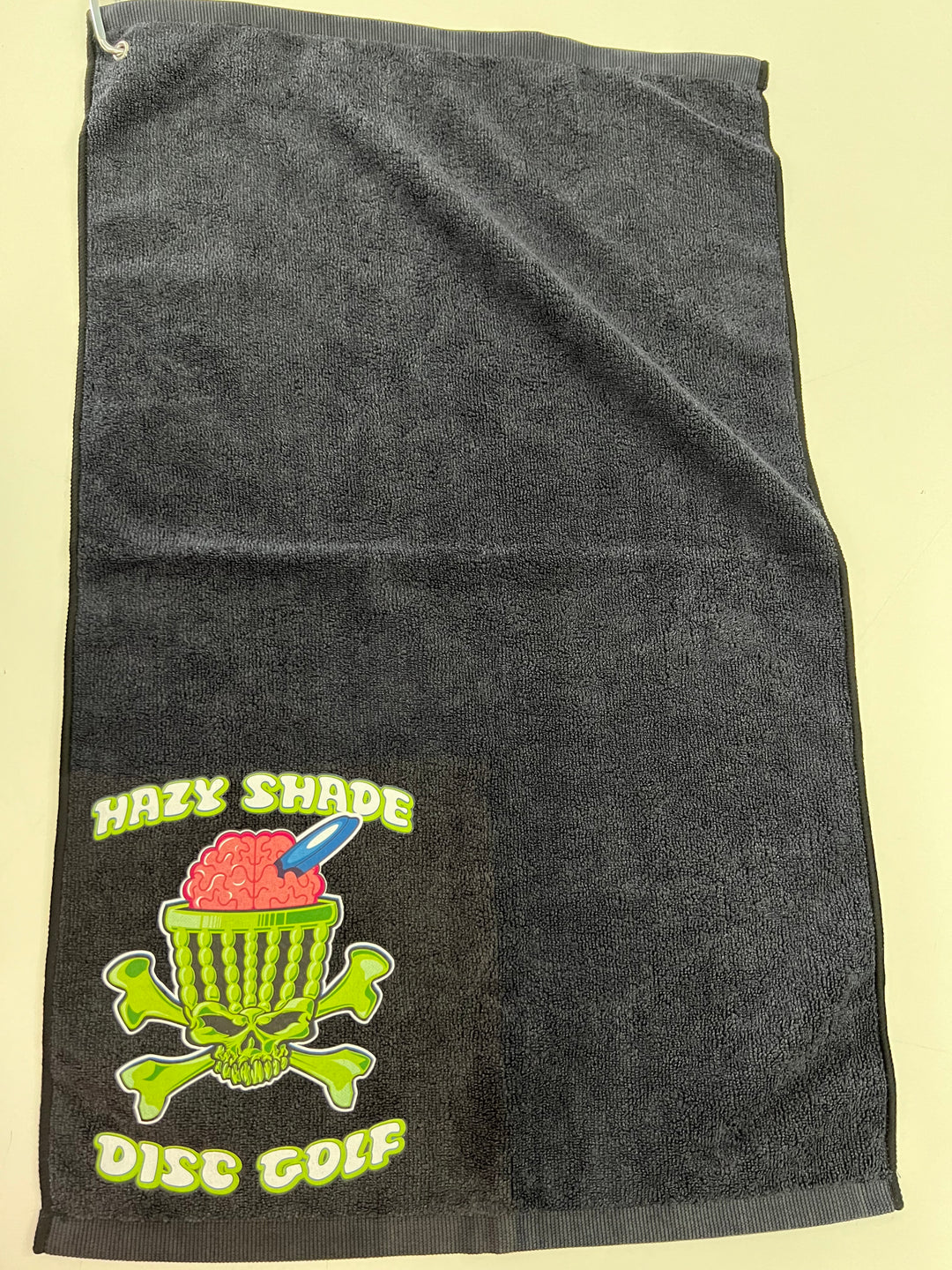 Hazy Shade Black Towel With Brain Design