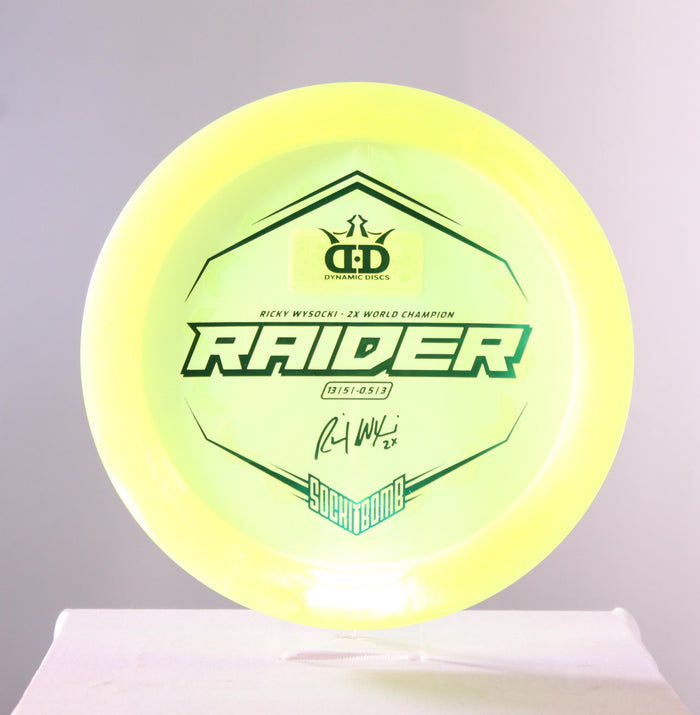 Dynamic Discs Ricky Wysocki Bottom Stamp Lucid-Ice Glimmer Raider Distance Driver
