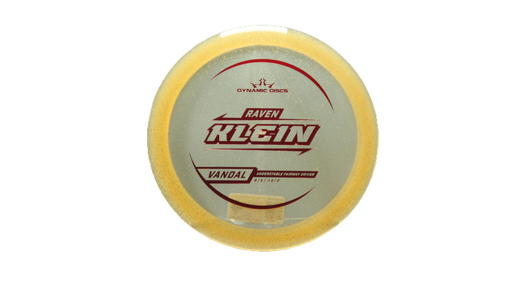 Dynamic Discs 2025 Raven Klein Lucid Gold Metal Flake Vandal Fairway Driver Front View