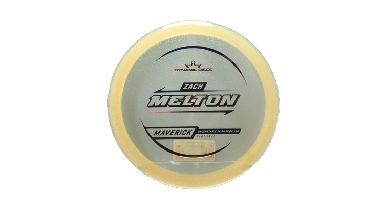 Dynamic Discs 2025 Zach Melton Lucid Gold Metal Flake Maverick Fairway Driver Front View