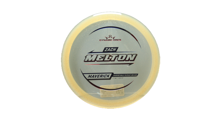 Dynamic Discs 2025 Zach Melton Lucid Gold Metal Flake Maverick Fairway Driver Front View