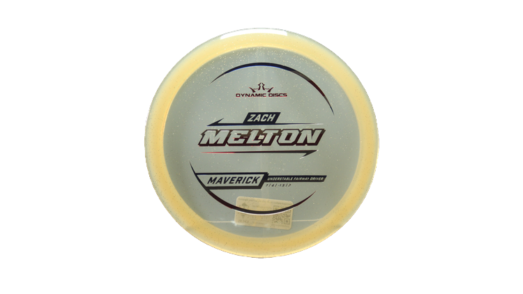 Dynamic Discs 2025 Zach Melton Lucid Gold Metal Flake Maverick Fairway Driver Front View