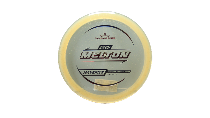 Dynamic Discs 2025 Zach Melton Lucid Gold Metal Flake Maverick Fairway Driver Front View