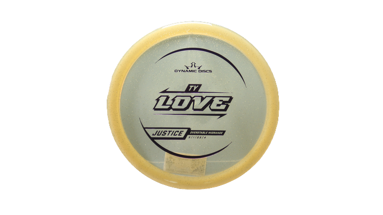 Dynamic Discs 2025 Ty Love Lucid Gold Metal Flake Justice Midrange Front View