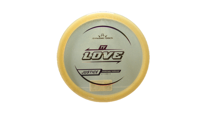 Dynamic Discs 2025 Ty Love Lucid Gold Metal Flake Justice Midrange Front View