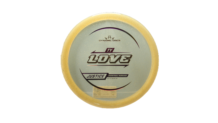 Dynamic Discs 2025 Ty Love Lucid Gold Metal Flake Justice Midrange Front View