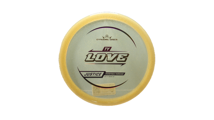 Dynamic Discs 2025 Ty Love Lucid Gold Metal Flake Justice Midrange Front View