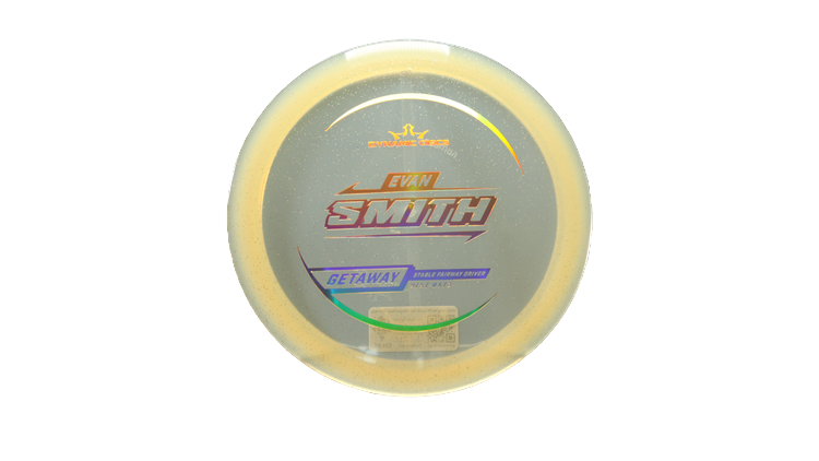 Dynamic Discs 2025 Evan Smith Lucid Gold Metal Flake Getaway Fairway Driver Front View