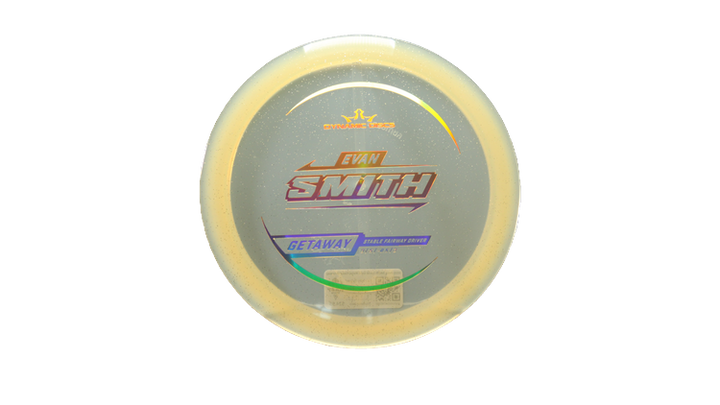 Dynamic Discs 2025 Evan Smith Lucid Gold Metal Flake Getaway Fairway Driver Front View