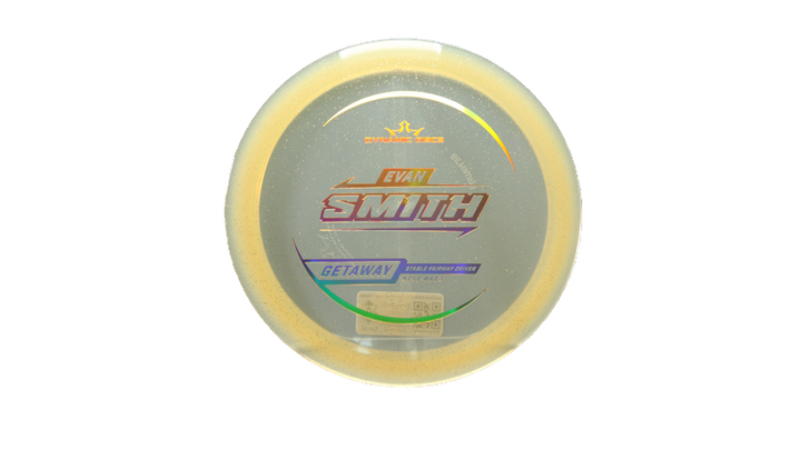 Dynamic Discs 2025 Evan Smith Lucid Gold Metal Flake Getaway Fairway Driver Front View