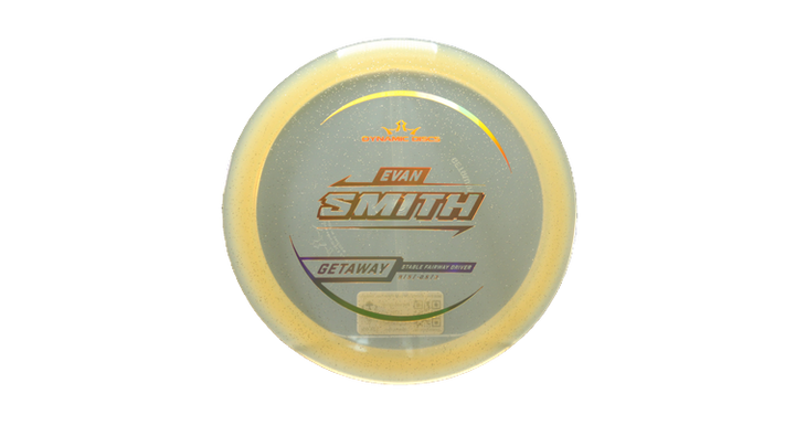 Dynamic Discs 2025 Evan Smith Lucid Gold Metal Flake Getaway Fairway Driver Front View