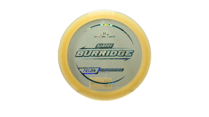 Dynamic Discs 2025 Robert Burridge Lucid Gold Metal Flake Felon Fairway Driver Front View