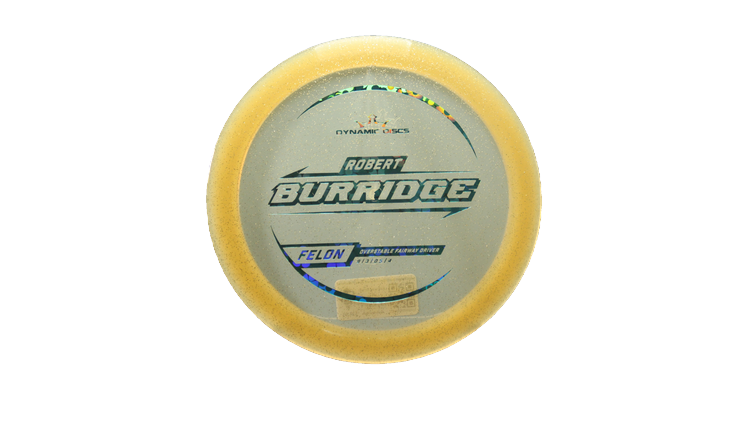 Dynamic Discs 2025 Robert Burridge Lucid Gold Metal Flake Felon Fairway Driver Front View