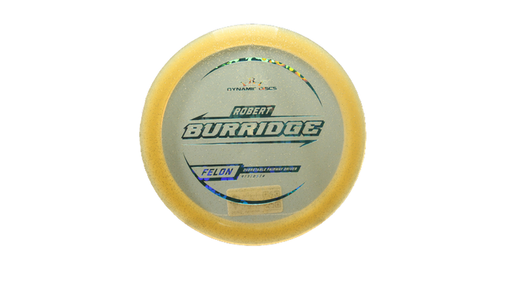 Dynamic Discs 2025 Robert Burridge Lucid Gold Metal Flake Felon Fairway Driver Front View
