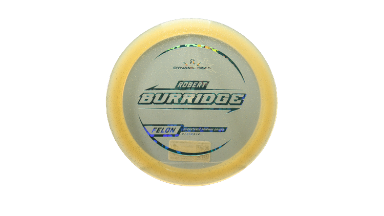 Dynamic Discs 2025 Robert Burridge Lucid Gold Metal Flake Felon Fairway Driver Front View