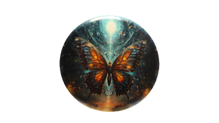 Westside Discs All Knowing Butterfly DyeMax Warship Midrange Front View