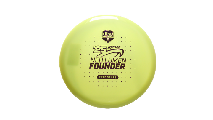 Discmania Prototype Pro Worlds 2025 Neo Lumen Founder Midrange Front View
