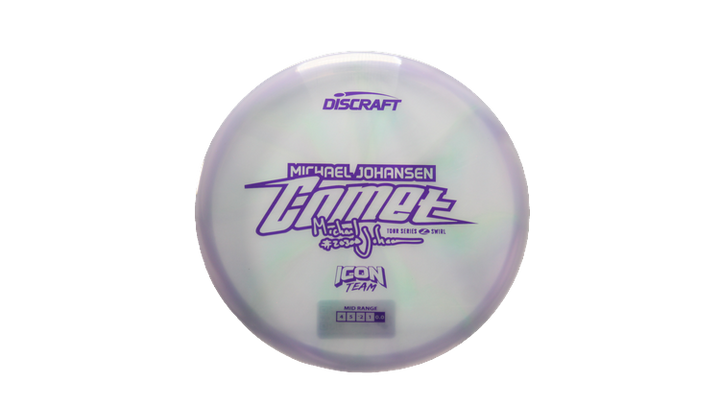 Discraft 2025 Michael Johansen Tour Series Z Swirl Comet Midrange Front View