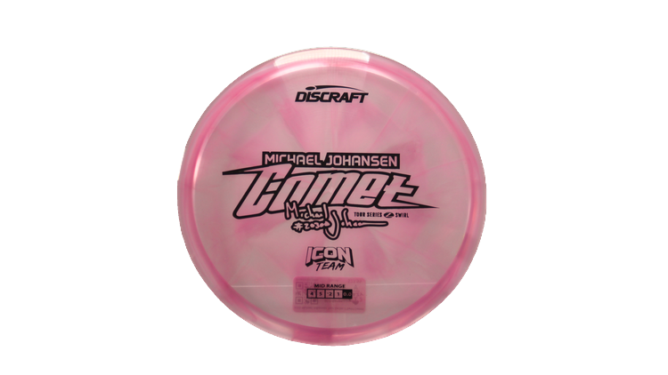 Discraft 2025 Michael Johansen Tour Series Z Swirl Comet Midrange Front View