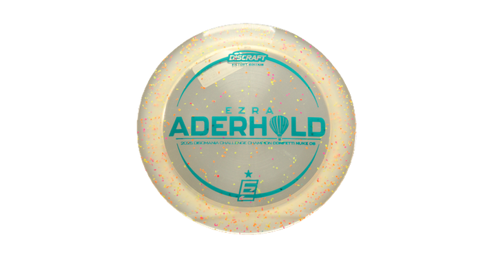 Discraft 2025 Ezra Aderhold Victory Edition Z Confetti Nuke OS Distance Driver Front View