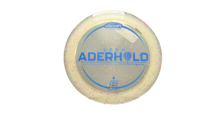Discraft 2025 Ezra Aderhold Victory Edition Z Confetti Nuke OS Distance Driver Front View