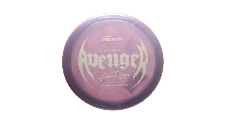 Discraft Nate Doss 20th Anniversary Commermorative Z Colorshift Swirl Avenger Distance Driver Front View