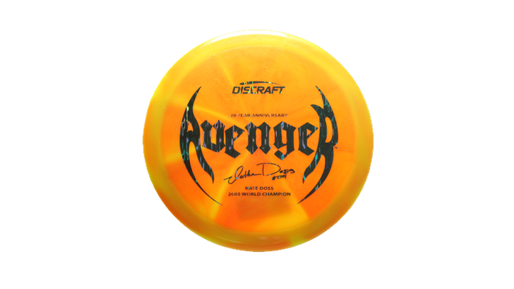 Discraft Nate Doss 20th Anniversary Commermorative Z Colorshift Swirl Avenger Distance Driver Front View