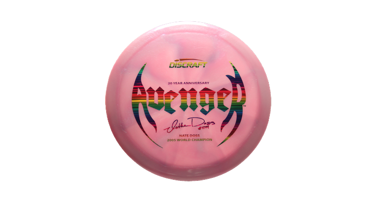 Discraft Nate Doss 20th Anniversary Commermorative Z Colorshift Swirl Avenger Distance Driver Front View
