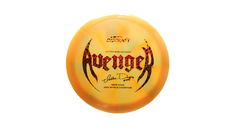 Discraft Nate Doss 20th Anniversary Commermorative Z Colorshift Swirl Avenger Distance Driver Front View