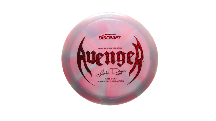 Discraft Nate Doss 20th Anniversary Commermorative Z Colorshift Swirl Avenger Distance Driver Front View