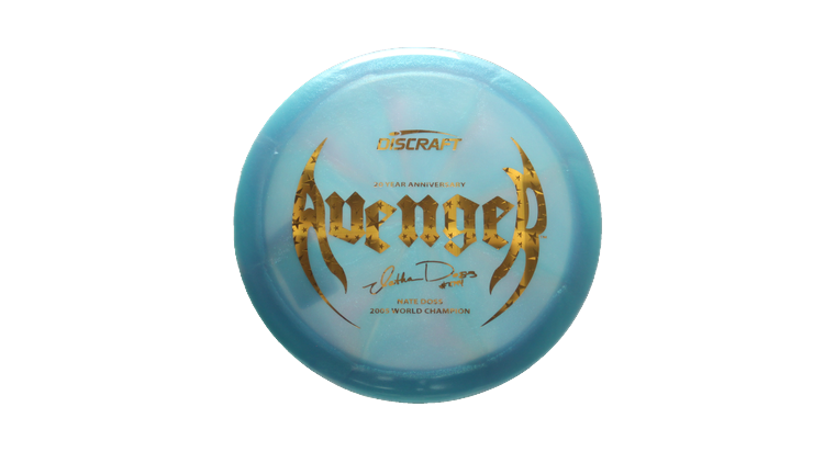 Discraft Nate Doss 20th Anniversary Commermorative Z Colorshift Swirl Avenger Distance Driver Front View