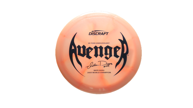 Discraft Nate Doss 20th Anniversary Commermorative Z Colorshift Swirl Avenger Distance Driver Front View