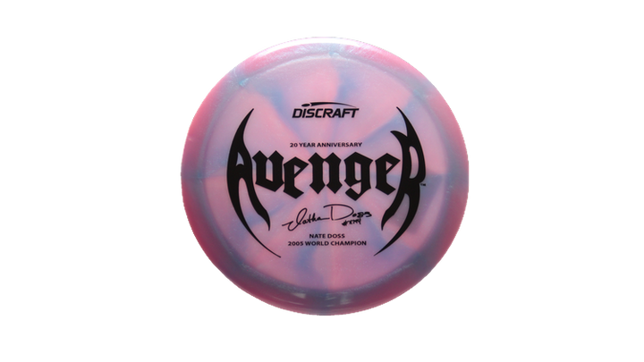 Discraft Nate Doss 20th Anniversary Commermorative Z Colorshift Swirl Avenger Distance Driver Front View