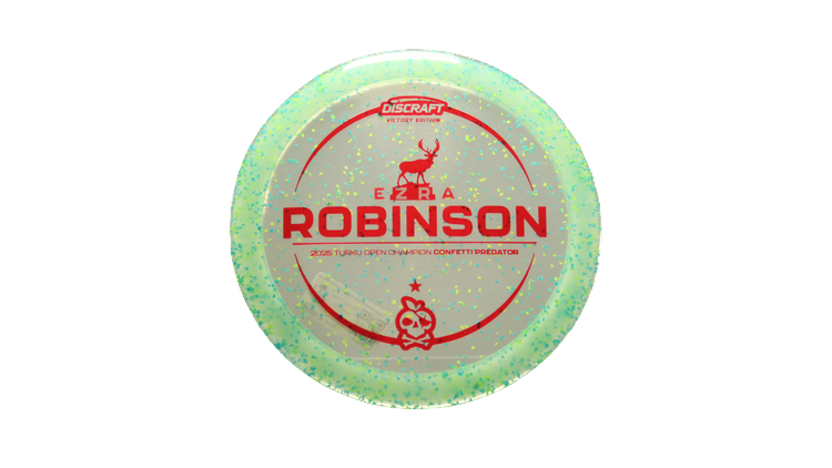 Discraft 2025 Ezra Robinson Victory Edition Z Confetti Predator Fairway Driver Front View