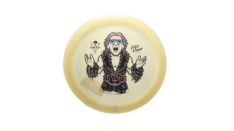 Pie Pan Discs BYOP 2025 Cherry Glow Grunt (retooled) Fairway Driver Front View