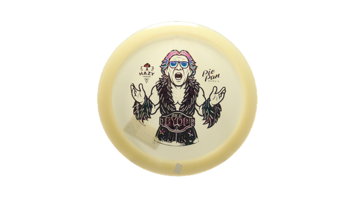 Pie Pan Discs BYOP 2025 Cherry Glow Grunt (retooled) Fairway Driver Front View