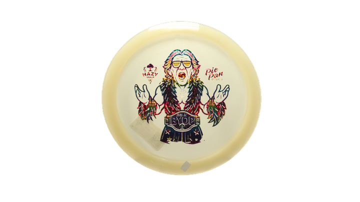 Pie Pan Discs BYOP 2025 Cherry Glow Grunt (retooled) Fairway Driver Front View