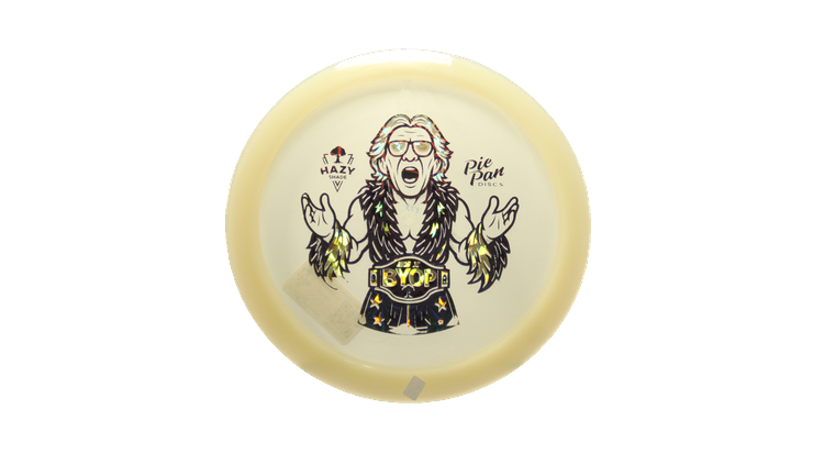 Pie Pan Discs BYOP 2025 Cherry Glow Grunt (retooled) Fairway Driver Front View