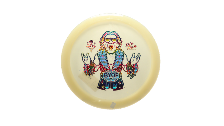 Pie Pan Discs BYOP 2025 Cherry Glow Grunt (retooled) Fairway Driver Front View