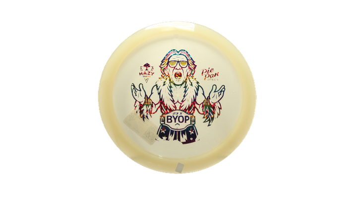 Pie Pan Discs BYOP 2025 Cherry Glow Grunt (retooled) Fairway Driver Front View