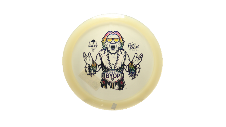 Pie Pan Discs BYOP 2025 Cherry Glow Grunt (retooled) Fairway Driver Front View