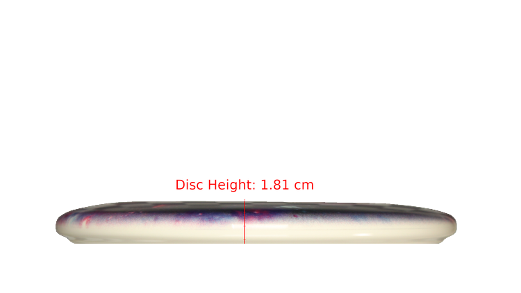 Dynamic Discs Space Kitty Rainbow Barf DyeMax Judge Putter Profile View