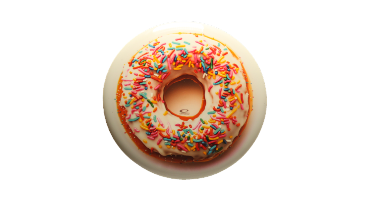 Latitude 64 Doughnut with Sprinkles DecoDye Sapphire Distance Driver Front View
