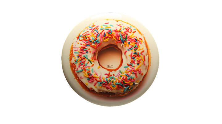 Latitude 64 Doughnut with Sprinkles DecoDye Sapphire Distance Driver Front View