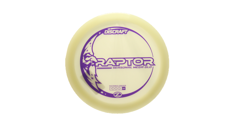 Discraft Mega Glo Z Raptor Fairway Driver Front View