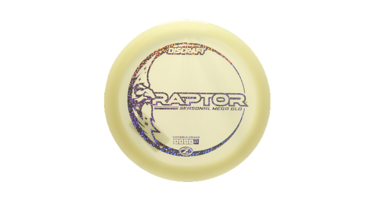 Discraft Mega Glo Z Raptor Fairway Driver Front View