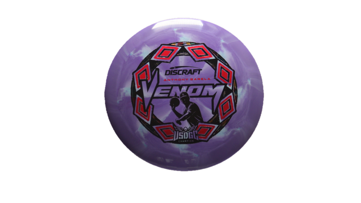 Discraft 2025 USDGC Anthony Barela Swirly ESP Venom Distance Driver Front View