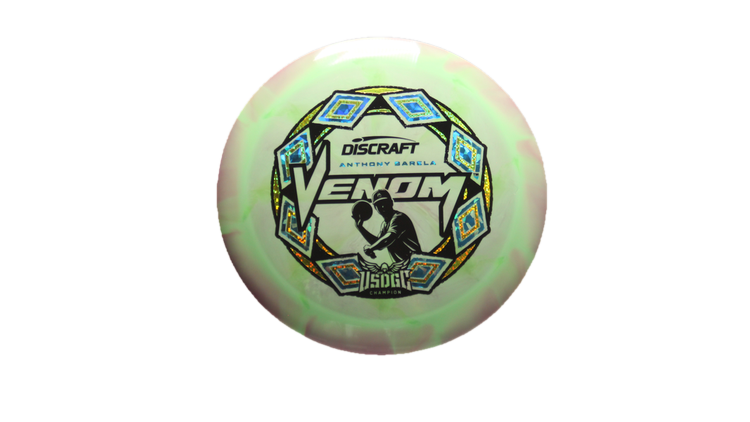 Discraft 2025 USDGC Anthony Barela Swirly ESP Venom Distance Driver Front View