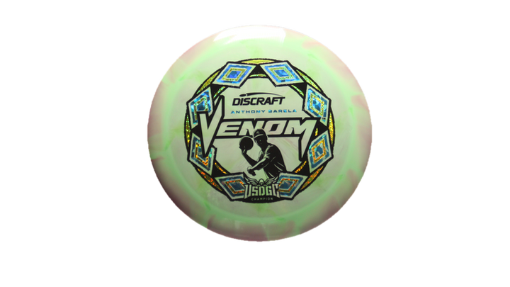 Discraft 2025 USDGC Anthony Barela Swirly ESP Venom Distance Driver Front View