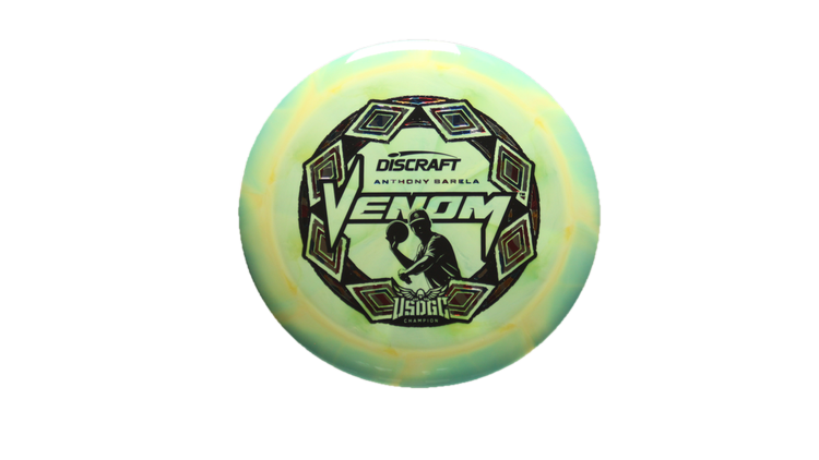 Discraft 2025 USDGC Anthony Barela Swirly ESP Venom Distance Driver Front View